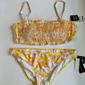 Yellow Floral Bikini Set- NWT - XL